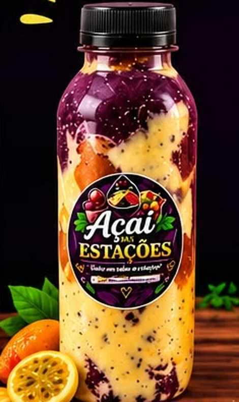 Açaí na Garrafa com Mousse de Maracujá